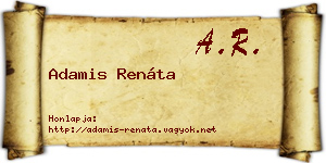 Adamis Renáta névjegykártya